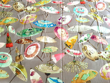 Vintage Remnant Parasol Garden Sheila Coomes Furnishing Fabric 295cm x 85cm