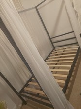 single bed four poster black