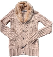 ZARA Women's Ecru Stone Wool Angora Mix Cardigan Coat (No Belt) – Size L ?✨