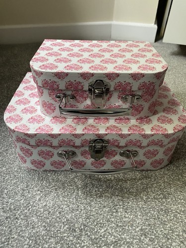 Pink white hearts metal - pink/white,