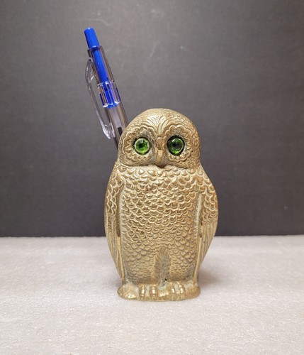 Vintage brass owl - owl, vesta