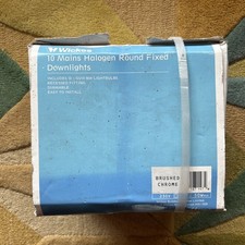 Wickes Box Of 10 Mains Halogen Round Fixed Downslights - Brushed Chrome