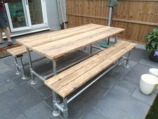 Reclaimed Scaffold Board Table and Benches, Made to Measure.