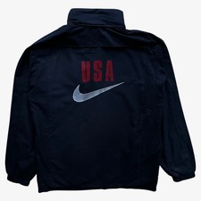 Vintage Y2K Nike USA Team Navy Track Jacket, Windbreaker Olympic Retro 90s
