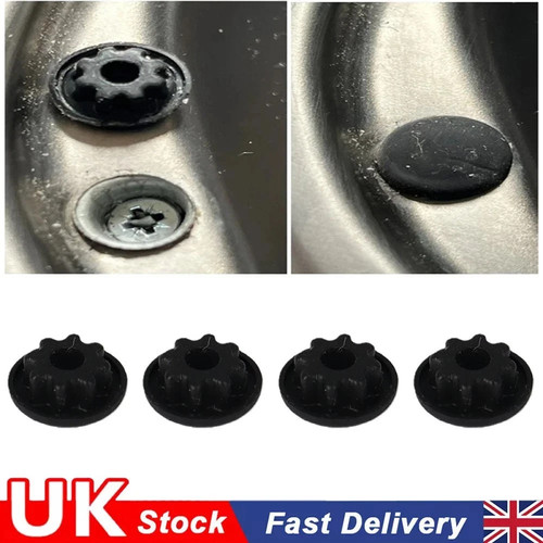4pcs black screw cap covers - black,