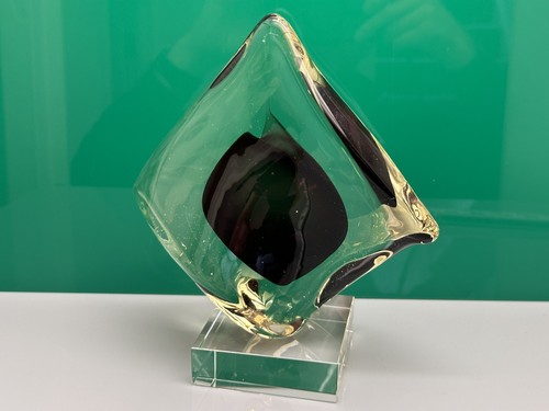 Sculpture amethyst handblown - amethyst,