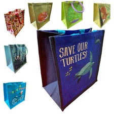 Fairtrade Eco Jute Shopper Bag squirrel ladybird dogs elephant bike 