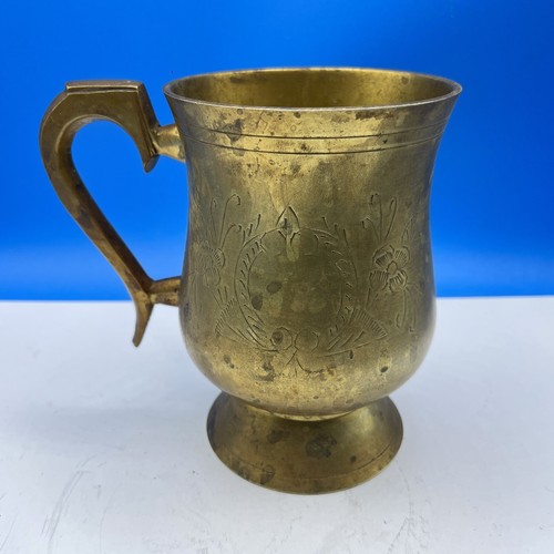 Brass tankard cup - brass, vintage