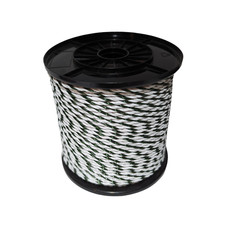 ELECTRIC FENCE ROPE 6mm 200 Metre Roll White & Green Poly Fencing Horse 200m