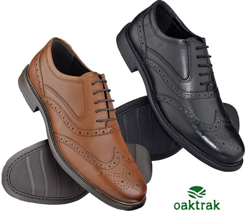 Mens leather brogue smart - mens,