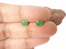 Green Round  EMERALD  Sterling
