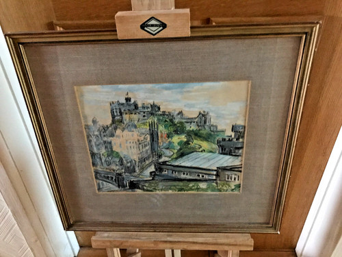 Vintage crayon sketch - f&g,