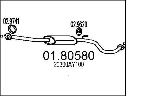 Mts 80580 centre muffler - mts,