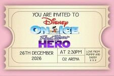 Personalised Disney On Ice  Surprise Reveal Mock Ticket Find Your Hero 2025 V2