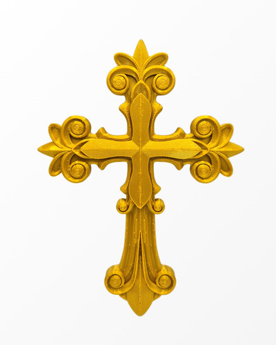 Ornate wall mounted cross - ornate,