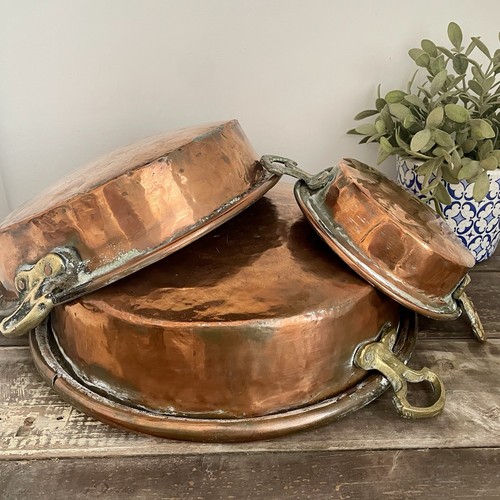 Antique copper planters - antique,