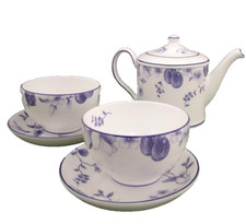 Wedgwood Blue Plum Japanese Tea Service Set [Teapot, Cup & Saucer] Bone China
