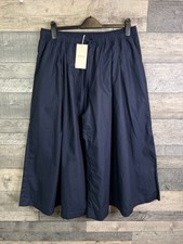 Albaray Womens Culottes Trousers Size UK 14 Navy Blue Super Wide Leg Organic