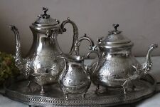 Silver hand chased John Turton tea set