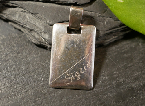925 silver pendant dogtag - silver,