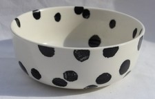 HABITAT Pad Black & White Spot Cereal Soup Bowl - 16 cm Diamater (approx)