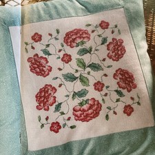 William morris pink flower cushion cover trinket box Cross Stitch Chart