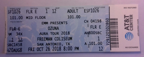 Ozuna concert ticket stub - ozuna,