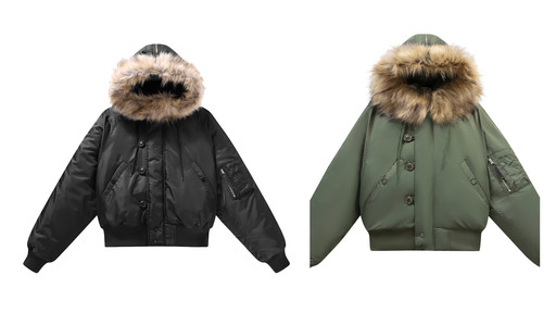 Shearling collar pilot jacket - shearling,
