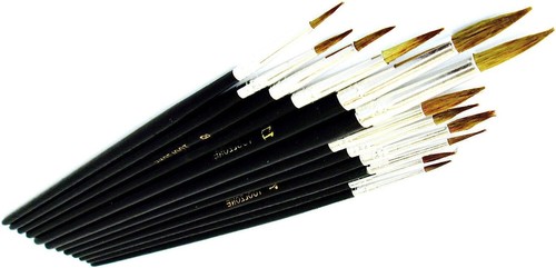 Pointed artist brush set - 12,