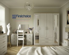 Ready Assembled Portobello Cashmere Wardrobe Drawers Complete Bedroom Furniture