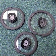 Tefal Ingenio L9931012 3 Piece Glass Lids, 18-18-20, Black  **DENT**