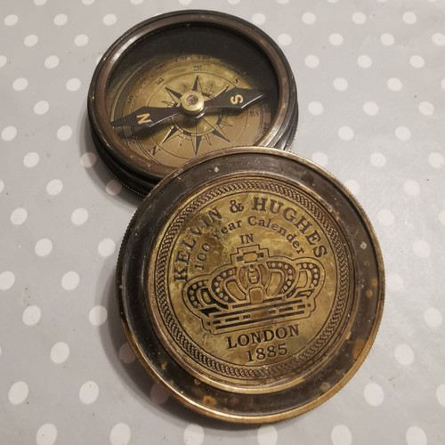 Nautical brass compass - nautical,