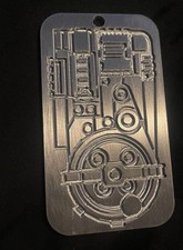 Christmas tree decoration metal disc - proton pack 