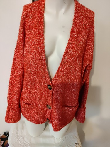 Red mix orange knitted - red,