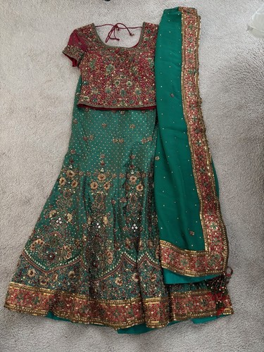 Red and green - green, lehenga