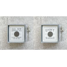 Lucky Sixpence Gift Box Wedding Bride Keepsake Good Luck Charm Sentiment Coin