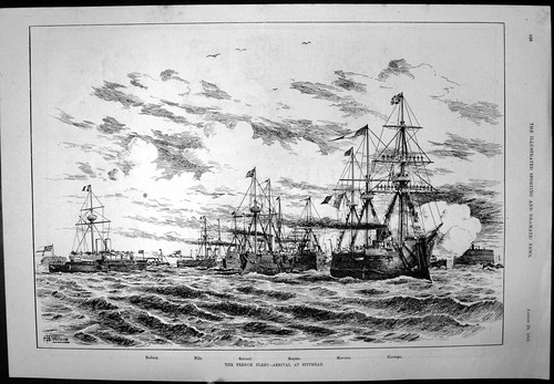 Antique print french fleet - antique,