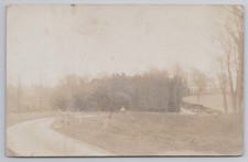 RPPC Faded Rural View Figure on Bank Country Lane Hove Sussex PMK 1905 Edwardian