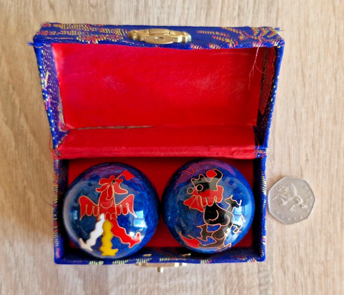 Blue baoding balls with - blue,