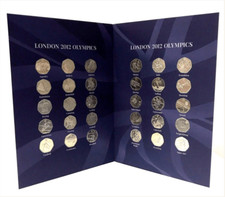 50p Coins London 2012 Olympics COMPLETE SET Album Football Judo Triathlon
