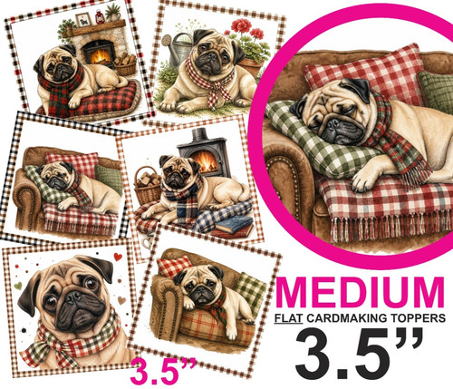 Pugs card toppers for - pugs,