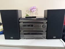 SHARP CMS-R250 Stereo System With Remote - Turntable Cassette Radio Stack