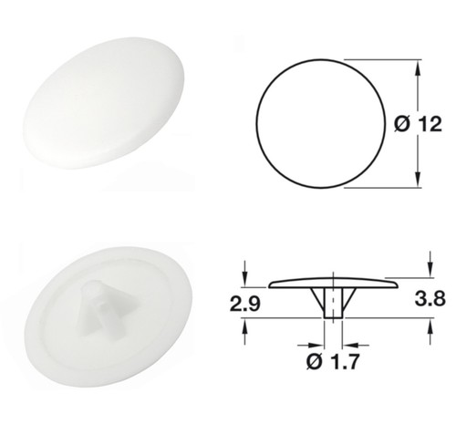 White matte plastic - matte, press-fit