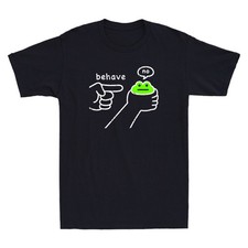 Behave No Funny Dishonest Frog Cartoon Meme Humor Quote Vintage Men's T-Shirt
