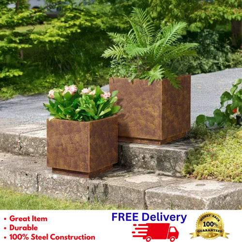 Metal planters corten style - planters,