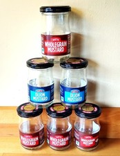 6 Empty Mustard Jars Clear