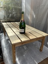 Reclaimed timber low side table with detachable legs