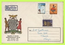 Zambia 1964 Independence set registered First Day Cover