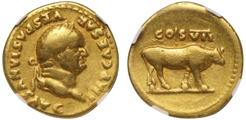Vespasian gold aureus rome - gold, aureus,