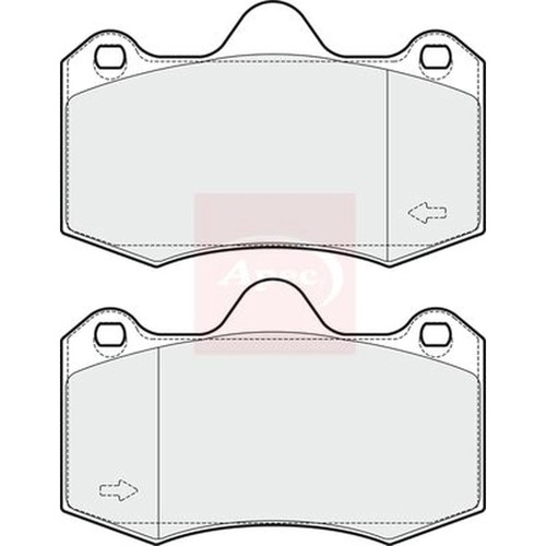 Apec front brake pad - apec, set